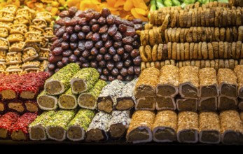 Load of traditional turkish delight lokum sugar coated soft candy