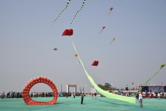 International Kite Festival, Tithal, Valsad, Gujarat, India, Asia