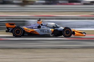ALEXANDER ROSSI (7) of Nevada City, California drives through the turns during a practice session
