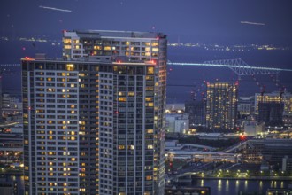 Tokyo night view from the Caretta Shiodome. Shooting Location: Tokyo metropolitan area