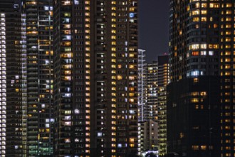 Image of skyscrapers of Chuo-ku, Tokyo. Shooting Location: Tokyo metropolitan area
