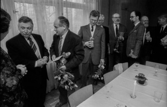 Germany, Berlin, 25.02.1991, Birthday of General Superintendent Günter Krusche, Congratulations,