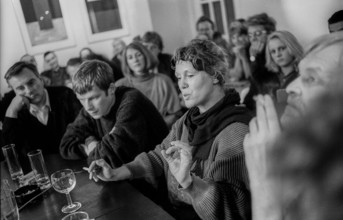 Germany, Berlin, 15.02.1991, round table discussion Experience with censorship, at Haus Drama in