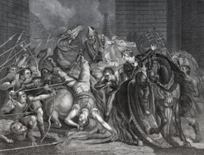 Sir William Walworth, Oberbürgermeister von London, tötet Wat Tyler in Smithfield, englischer