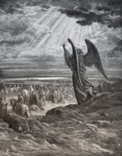 An angel appears to the Israelites, Old Testament, Gustave Doré, 1863