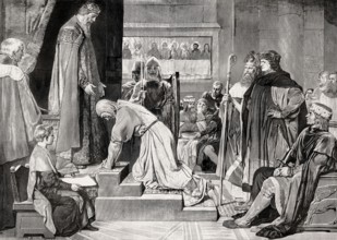 Henry the Lion before Frederick Barbarossa, Holy Roman Emperor