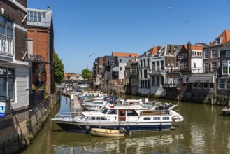 Dordrecht, Netherlands, May 8, 2022: Scenic view of the old town of Dordrecht in Western