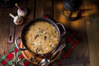 A christmas mushroom soup of polish style