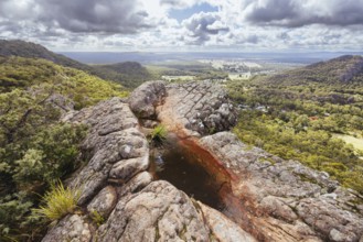 Iconic views from Chatauqua Peak over Halls Gap and surrounds on a warm autumn sunny day in
