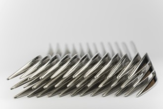 Abstract collection of metal forks