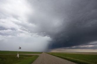Ominous Storm Clouds Prairie Summer Rural Scene