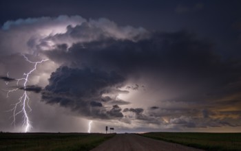 Prairie Storm Clouds in Saskatchewan Canada dramatic Lightning