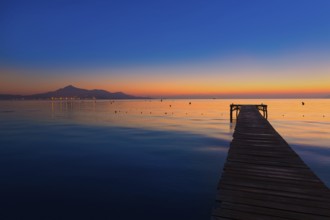 Majorca Muro beach sunrise in Alcudia Bay Mallorca at Balearic Islands of Spain