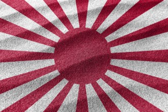 Rising Sun sand flag, national flag sand background