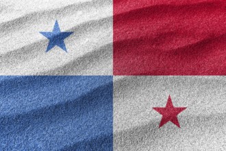 Panama sand flag, national flag sand background