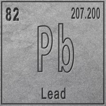 Lead chemical element, Sign with atomic number and atomic weight, Periodic Table Element, silver