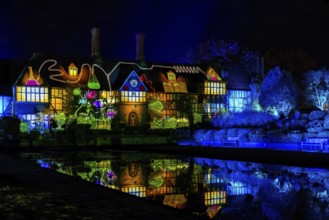 Wisley, Woking, Surrey, UK, November 19 : Christmas Glow 2022 at RHS Garden Wisley, Woking, Surrey,