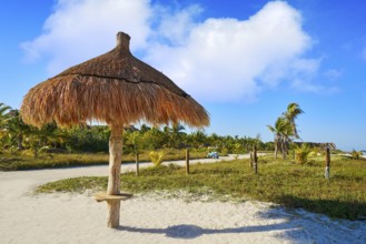 Holbox Island beach sunroof palapa in Quintana Roo of Mexico