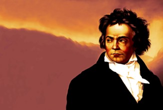 Ludwig van Beethoven, 1770 -1827, German composer, digitally altered