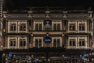 Athens Old Town, Attica, Greece, 12 28 2019, View over the facade of the Taratsa Roofgarden Sabas
