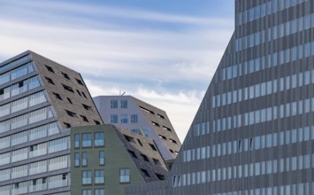 A picture of the architecture of the modern Palace of Justice of Amsterdam