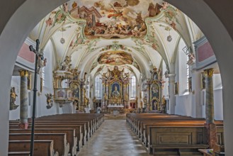 The parish church of St Laurentius, Königsdorf, Upper Bavaria, Bavaria, Germany, Europe