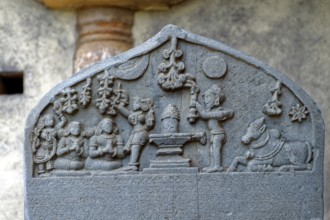 Rock inscription, basaveshwara temple, haveri, karnataka, india, asia