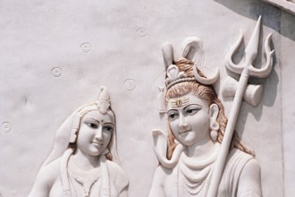 Close up of lord Venkateshwara temple, Hyderabad, Andhra Pradesh, India, Asia