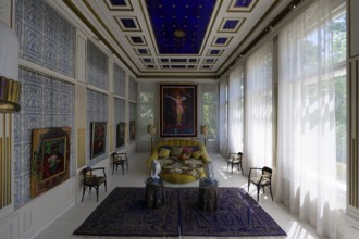 Blue Salon, Otto Wagner Villa, Ernst Fuchs Museum, Vienna, Austria, Europe