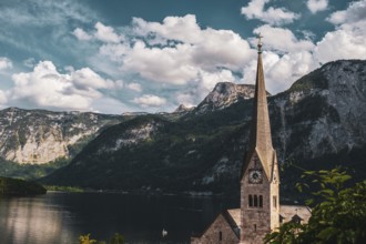 View of the Evangelical Parish Church in Hallstatt, Austria, Europe