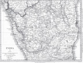 A map of India II, Madras now Chennai, Tamil Nadu, India, Asia