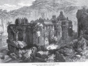 Temples Kailas in cave temples of Ellora Western India, Aurangabad, Maharashtra, India, Asia