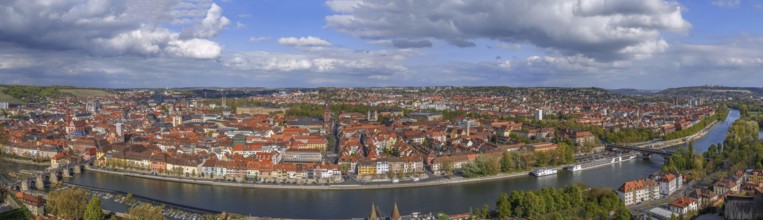 Panoramic view of Wurzburg from Marienberg Fortress, Germany, Europe