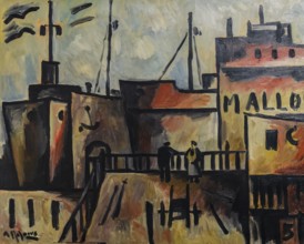 Alceu Ribeiro, Puerto, 1989, oil on canvas, krekovic museum, Palma, Majorca, Balearic Islands,