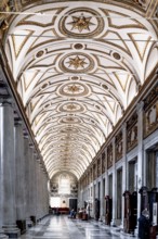 Panelled ceiling of the right aisle of the Basilica of Santa Maria Maggiore in Rome, Italy, Europe