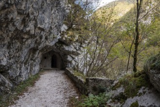 Historic fort Kluze and surrounding defense systems in the Soca valley, Slovenia, Europe