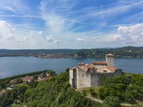 Aerial view of the Rocca the Angera fortress
