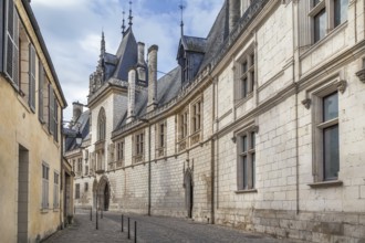 Street with historical houses in Bourges, France, Europe