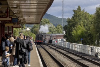Strathspey railway historic steam train, Aviemore, An Aghaidh Mhór, Highlands, Scotland, Great