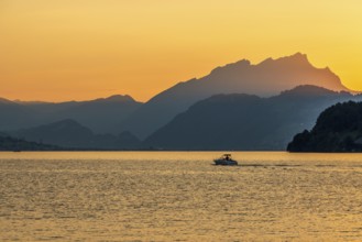Sunset at Lake Lucerne in Switzerland