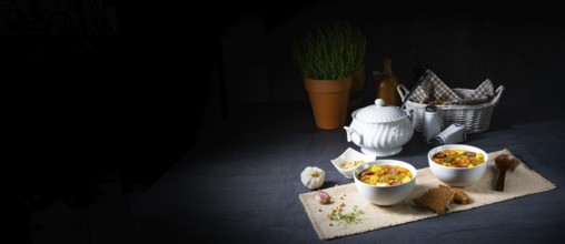 Savoury pea soup according to grandma's recipe