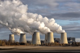 Towers of a power plant in Germany with huge clouds of exhaust fumes