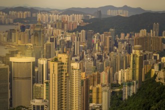 Skyscrapers of Hong Kong which is visible from the Victoria Peak. Shooting Location: Hong Kong