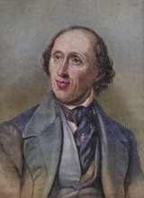 Hans Christian Anderson, 1805-1875, Danish author, writer of fairy tales, illustration from the