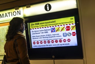 Strike in local public transport. The trade union Ver.di is on strike on public transport buses and