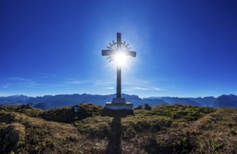 New summit cross, Schwarzer Berg, Golling, Osterhorn group, Salzburg province, Austria, Europe