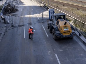 Demolition work, motorway construction site Berlin, A 100 at ICC, Berlin, Germany, Europe