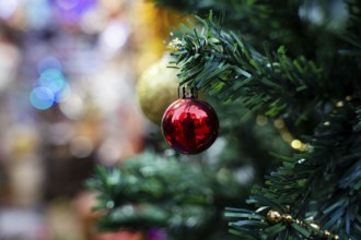 Christmas decoration items displayed for sell at a stall, ahead of Christmas on December 22, 2024