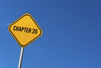 Chapter 20, yellow sign with blue sky