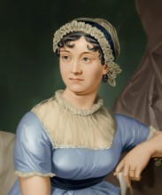 Jane Austen, 1775 – 1817, English novelist, digitally edited